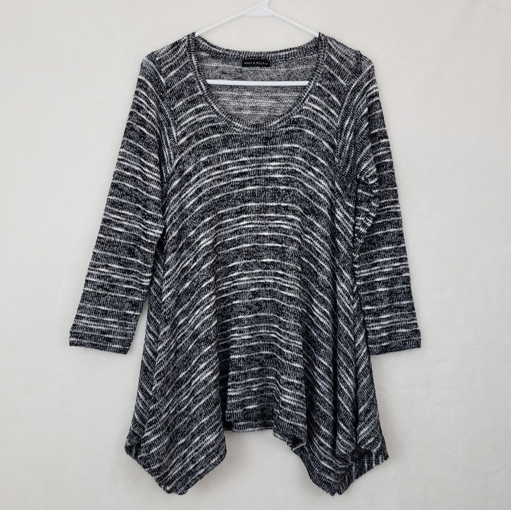 Nally & Millie Black and White Striped Tunic